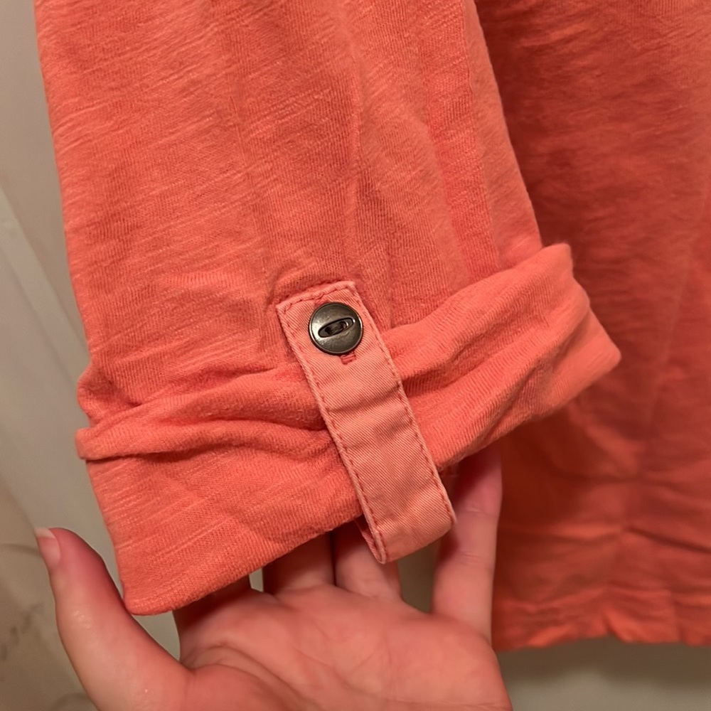 Women’s S Coral Pink 3/4 Sleeve Top w/ Quilting Design • Croft & Barrow